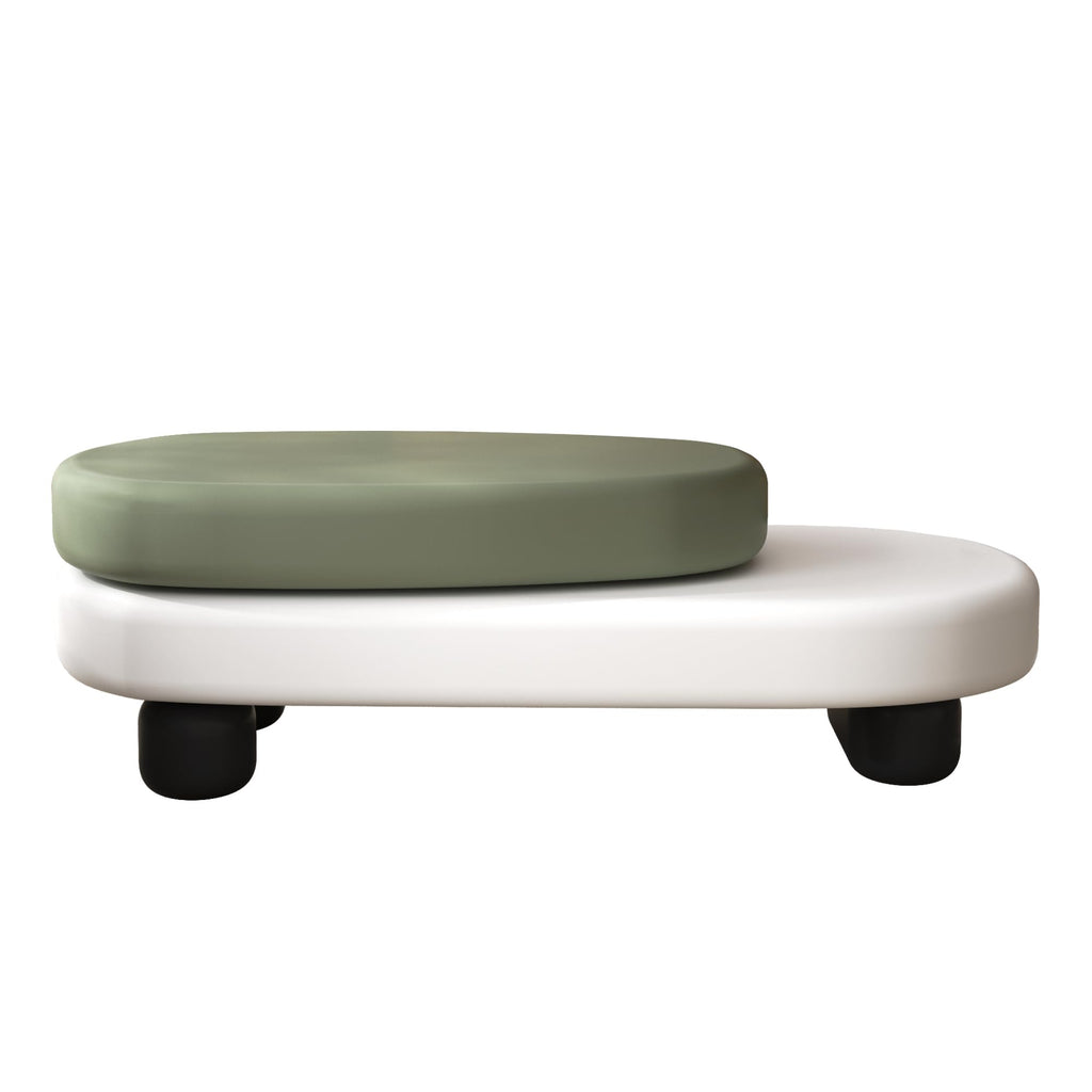 46"Cloud Coffee, 360°Nesting Rotating Oval Center Olive White