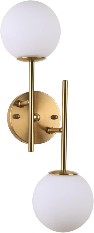 Gold Globe Wall Sconce, 7.5" W x 20" H, G9 Base, Compatible with LED or Halogen Bulbs, Perfect for Bathroom, Kitchen