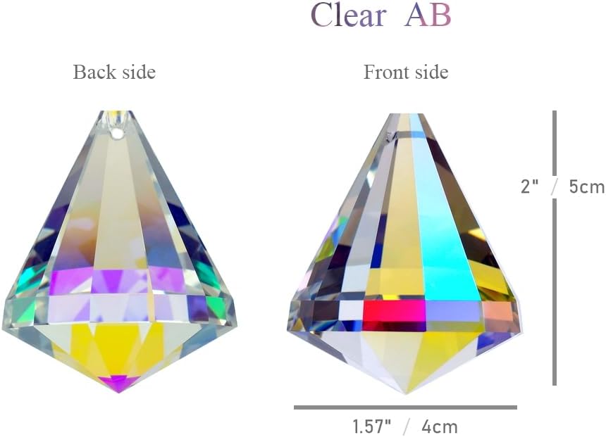 2pcs Crystal Ball Prism SunCatcher, 40mm Glass Ornament - Hanging Pendant, Rainbow Maker for Window, Home Décor