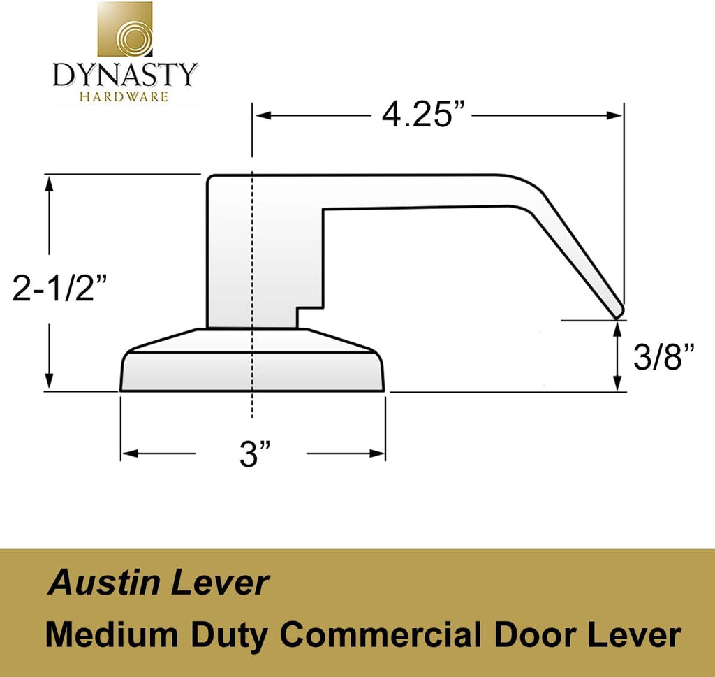 Passage Door Lever Lockset, ADA Compliant, Light Duty Non-Locking Handle or Closet Use, Satin Chrome Finish