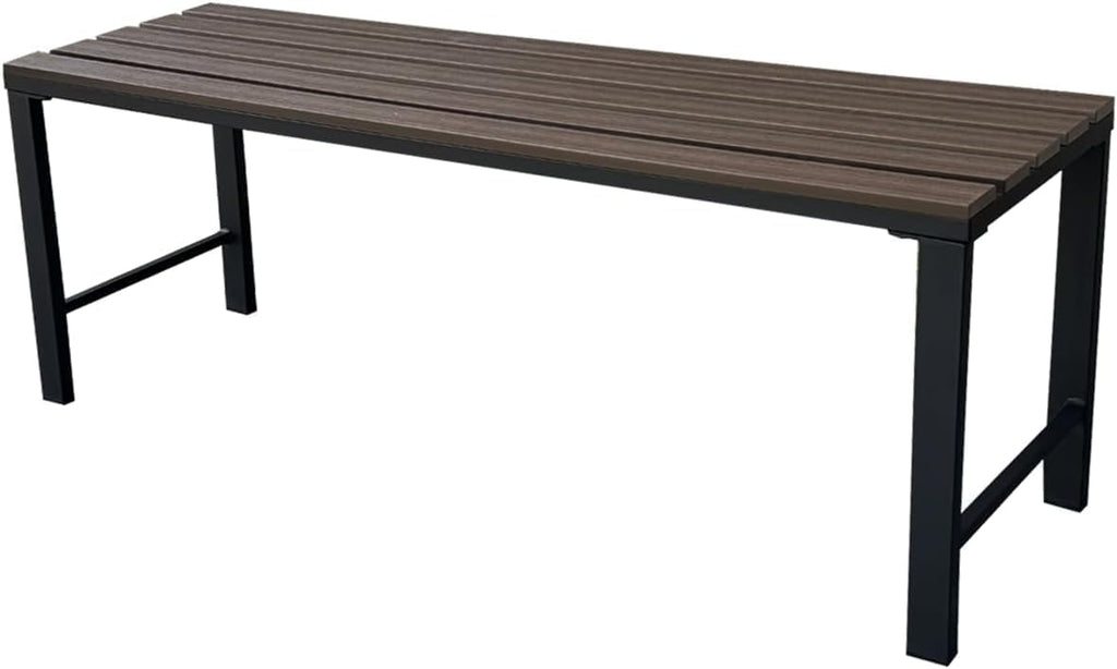 Outdoor Backless Bench Weatherproof Patio Bench with Slatted Seat, All-Weather Garden Bench for Porch, Patio, Lawn