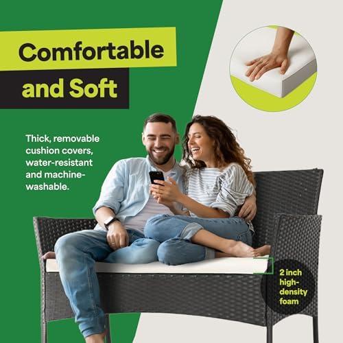 4-Piece Rattan Outdoor Patio Furniture Set - Conversation for Patio, Garden & Porch