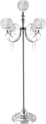Silver Candelabra,49'' Tall Candelabra Floor Candle Holders,5 Arm Candelabra Candle Holder Centerpiece Decorations
