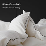King Down Comforter,All-Season Duvet Insert with 8 Loops,Noiseless Luxury Comforter,White,106x90 inc