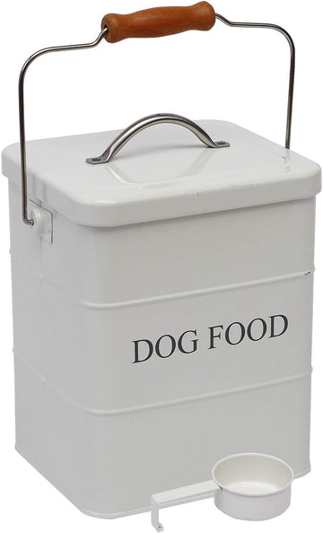 Dog Treats tin and dog Food Storage Tin with Lid & with Spoon for dog Food Storage, Medium Pet Food Storage Can-Dog