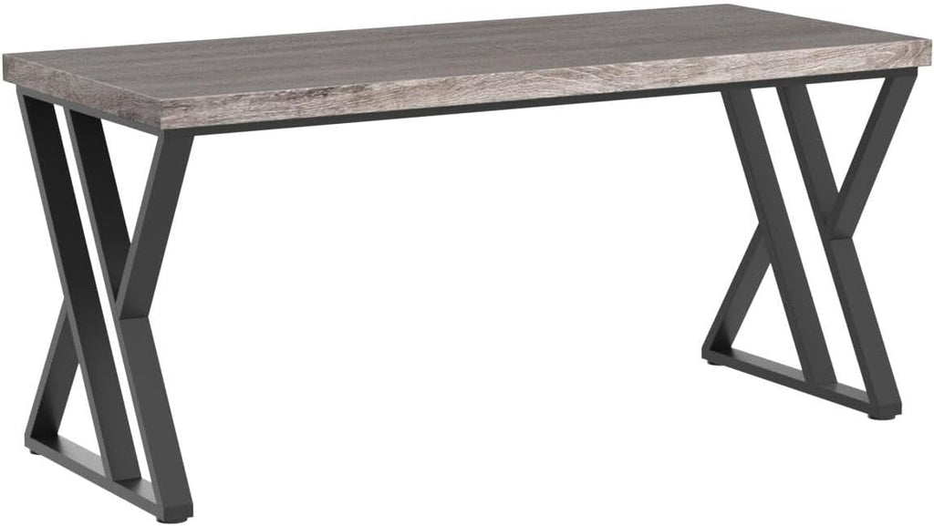 Writing Computer Desk, 55 inch Heavy Duty Study Desk with Z-Shaped Metal Leg, Modern Simple Home Office Computer Desk