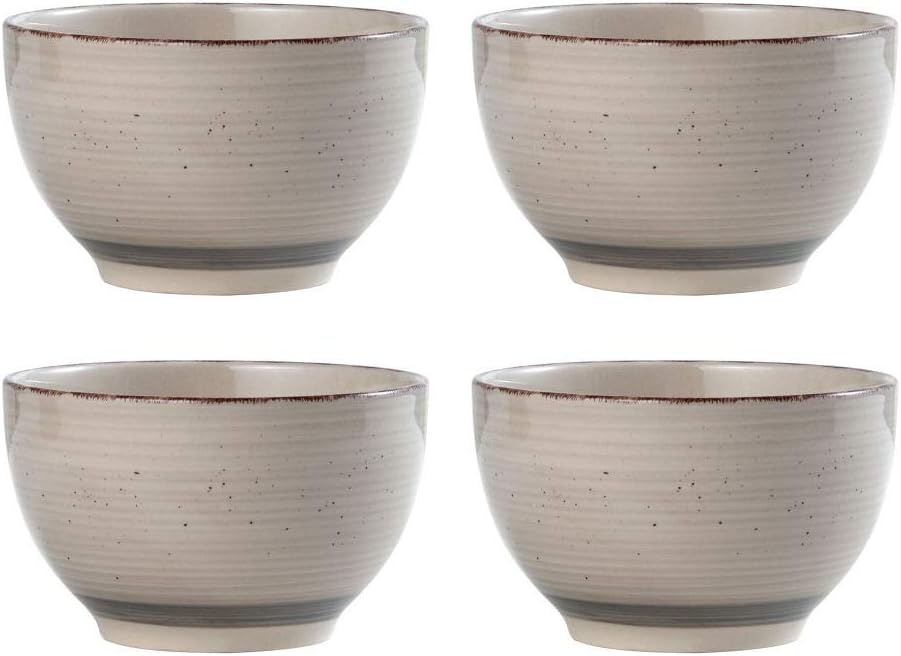 Sadie 16-Piece Cream Dinnerware Set, Service for 4, Durable Stoneware Plates and Bowls with Classic Design
