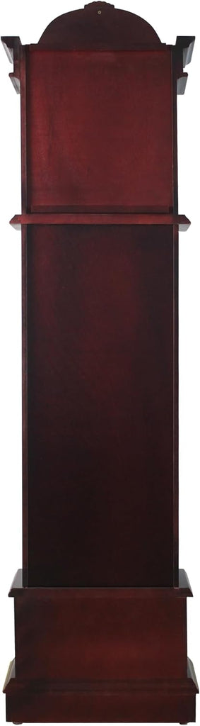 Grandfather Floor Clock, Cherry Finish, Pendulum with Gold Accents, Moon Phase Dial, 72 Inch Tall
