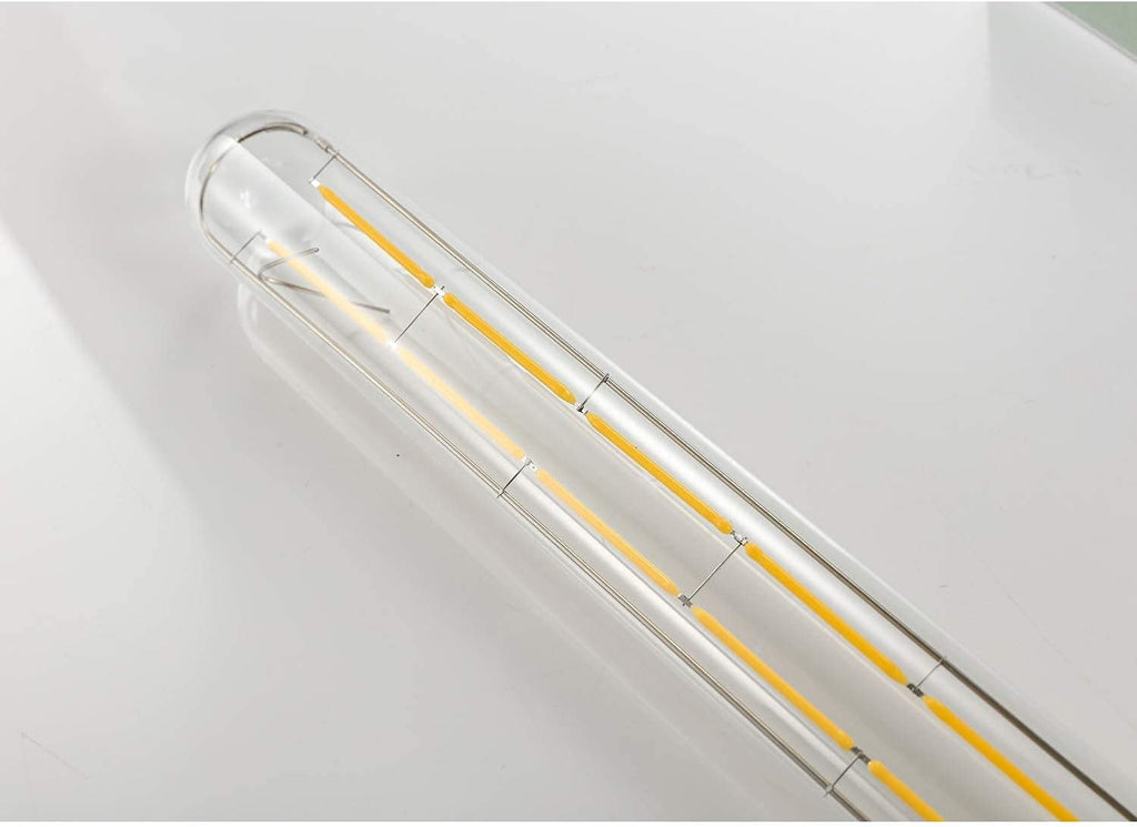 LED Tube Bulbs,T10 Tubular Edison Style LED Filament Bulb, 12W Dimmable Antique LED Bulb,E26 Base,Clear Glass,Warm (Pack Of 4)