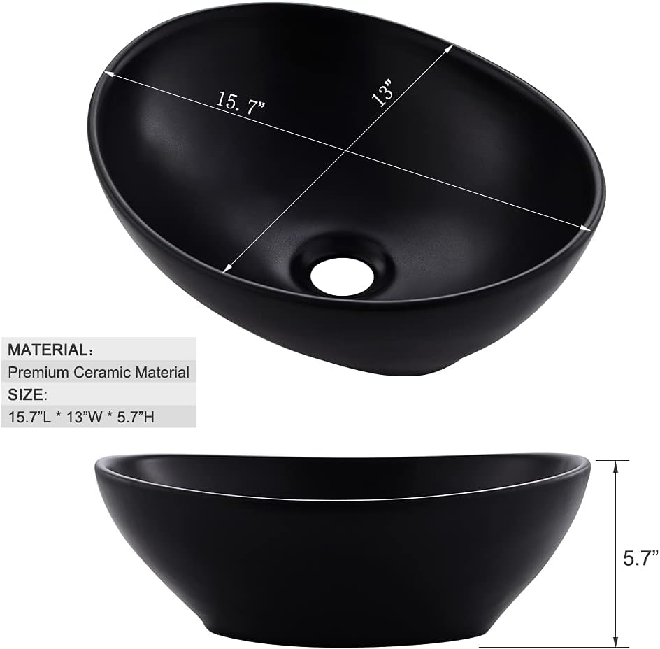 Rectangle Bathroom Sink with Faucet And Drain Combo-VASOYO 19x15 Inch Vessel Sink Above Counter Bathroom Vanity Sinks