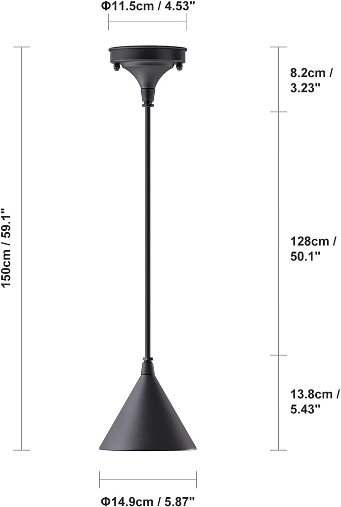 Outdoor Pendant Light for Patio - IP44 Waterproof Aluminum GU10, Black Hanging Light 4.9ft - Ideal for Garden, Porch