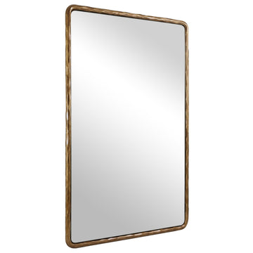 Hand-Forged Gold Bathroom Mirrors for Wall, 22x30 Inch Vintage Solid Steel Metal Frame Bathroom Vanity Mirror