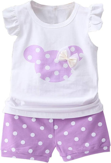 Baby Girl Clothes Outfits Short Sets 2 Pieces with T-Shirt + Short Pants