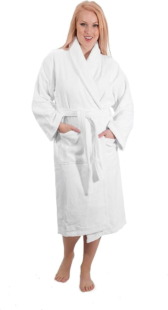 CTT - Luxury 100% Turkish Cotton Terry Cloth Bath Robe for Women & Men, 400 GSM Soft & Plush Long Robe