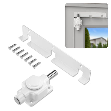 Sliding Door Lock | Sliding Glass Door Lock for Child Safety, Pet, Patio, & Adjustable Ventilation with Button