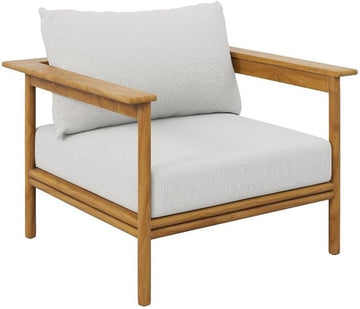 Wren Teak Wood Outdoor Armchair in Natural Sail