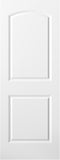 30"x80" Raised 2-Panel White Primed Hollow Core Interior Molded Door Slab with Arch Design, NOT Pre-drilled and NOT