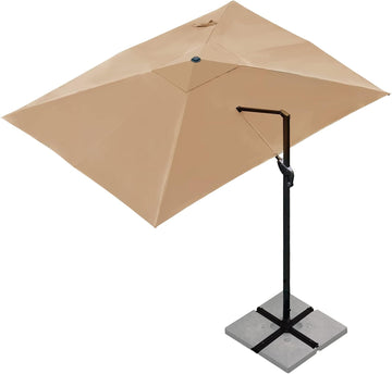 10x13Ft Cantilever Patio Umbrella Rectangular Deluxe Offset 360°Rotation & Integrated Tilting System Hanging Umbrella