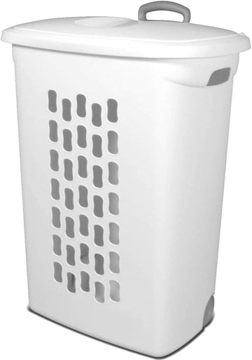Ultra Wheeled Laundry Hamper with Lid, Handle and Wheels for Easy Rolling of Clothes to and from the Laundry Room