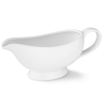 Ceramic Gravy Boat, Large, Spill-Free, 21 oz, White
