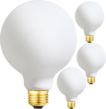 LED Light Bulb G30/G95 Dimmable Flick-Free Matt White 6W Warm White 2700k CRI95 600LM, 60W Equivalent Vintage LED