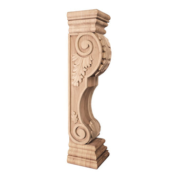 Acanthus Wood Fireplace Mantel Corbel (Rubberwood)