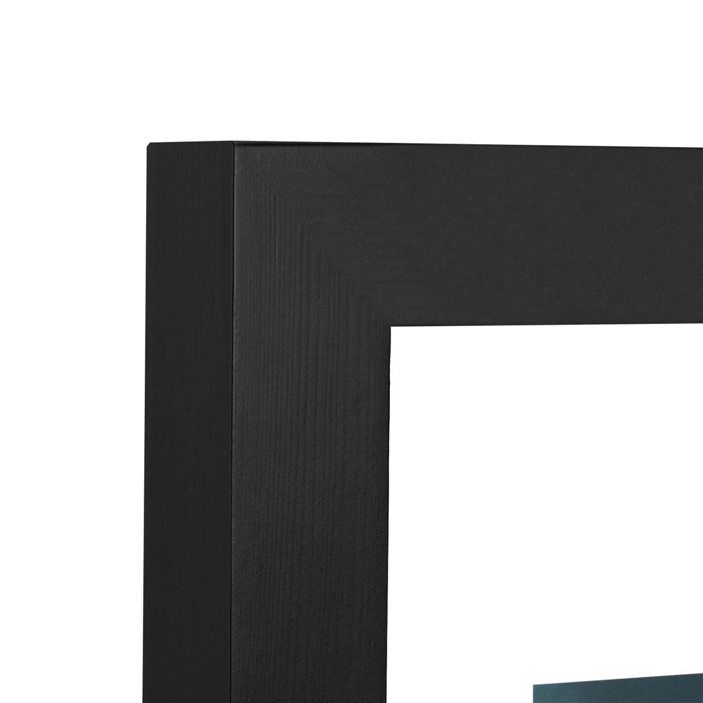 11x14 Floating Frame, Black Wood Double Glass Float Picture Frame