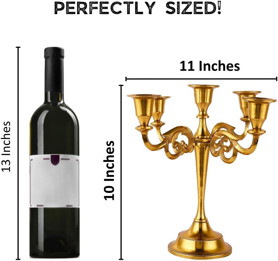 5 Arm Candelabra Taper Candle Holders Decorations Indoor Kitchen Décor Table Candles Candlestick Candelabra