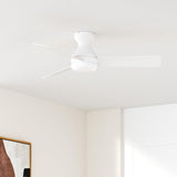 Ceiling Fans with Lights, 42 inch Low Profile Ceiling Fan with Light and Remote Control, Flush Mount, Reversible, 3CCT, Dimmable, Noiseless, White Ceiling Fan for Bedroom, Indoor/Outdoor Use A102-B0C61JL3HL