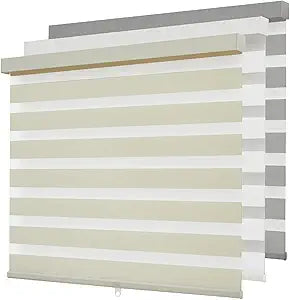 Cordless Zebra Blinds for Windows,Free-Stop Roller Zebra Shades,Light Filtering Blinds windows with Upgraded