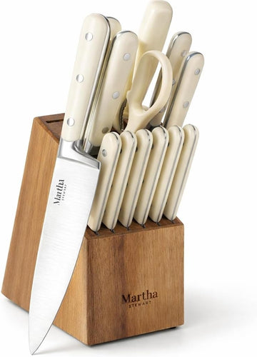 Eastwalk 14 Piece High Carbon Stainless Steel Cutlery Kitchen Knife Block Set w/ABS Triple Riveted Forged Handle