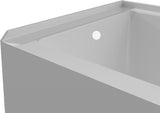 60 Inch Alcove Soaking Bathtub, Rectangular Acrylic Tub with Integral Apron, Left Drain, Glossy White Finish, Brushed