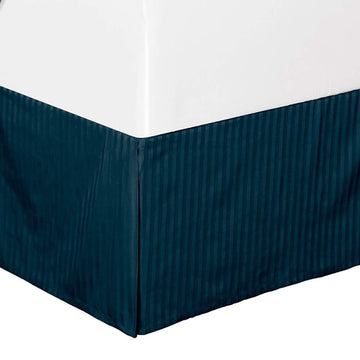 Bed Skirt with 14" Drop Length, Ultra-Soft Poly-Cotton Fabric, Easy-Fit Split Cornor Bed-Skirts (Navy Blue