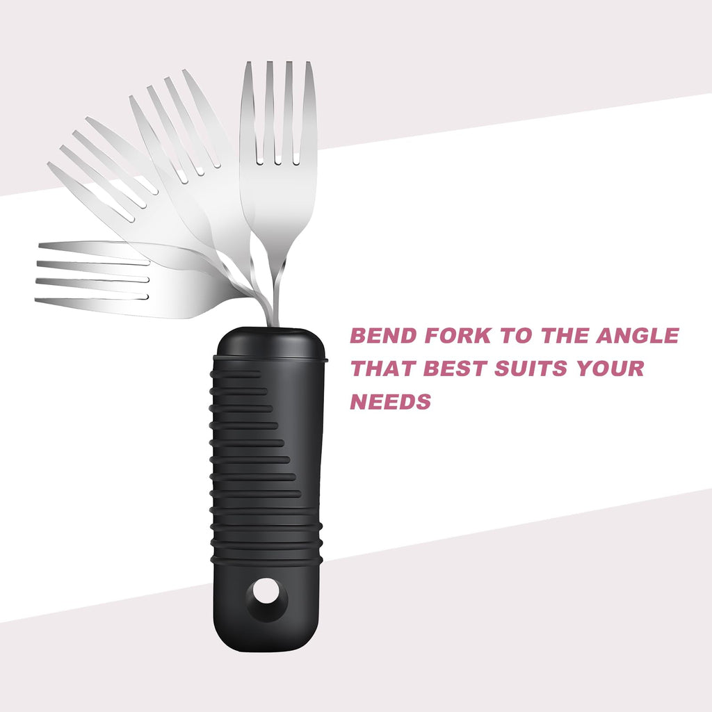 Adaptive Utensils, Bendable Fork, Teaspoon, Tablespoon & Knife (4 Pcs Set)