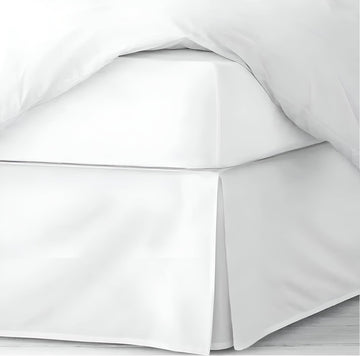 XL Bed Skirt Size 23 Inch Drop, Split Corner Box Pleated Dust Ruffle Easy Fit, 800 Thread Count Luxury Bed Skirts