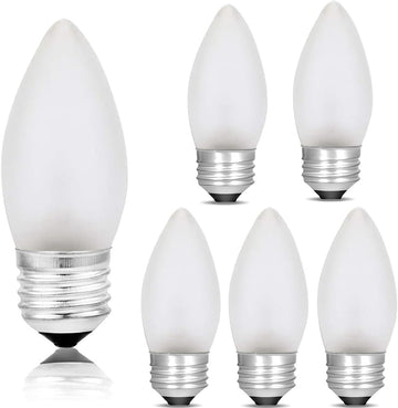 60 Watt Incandescent Light Bulbs, Medium E26 Candelabra Base Equivalent Incandescent Torpedo Tip Chandelier with