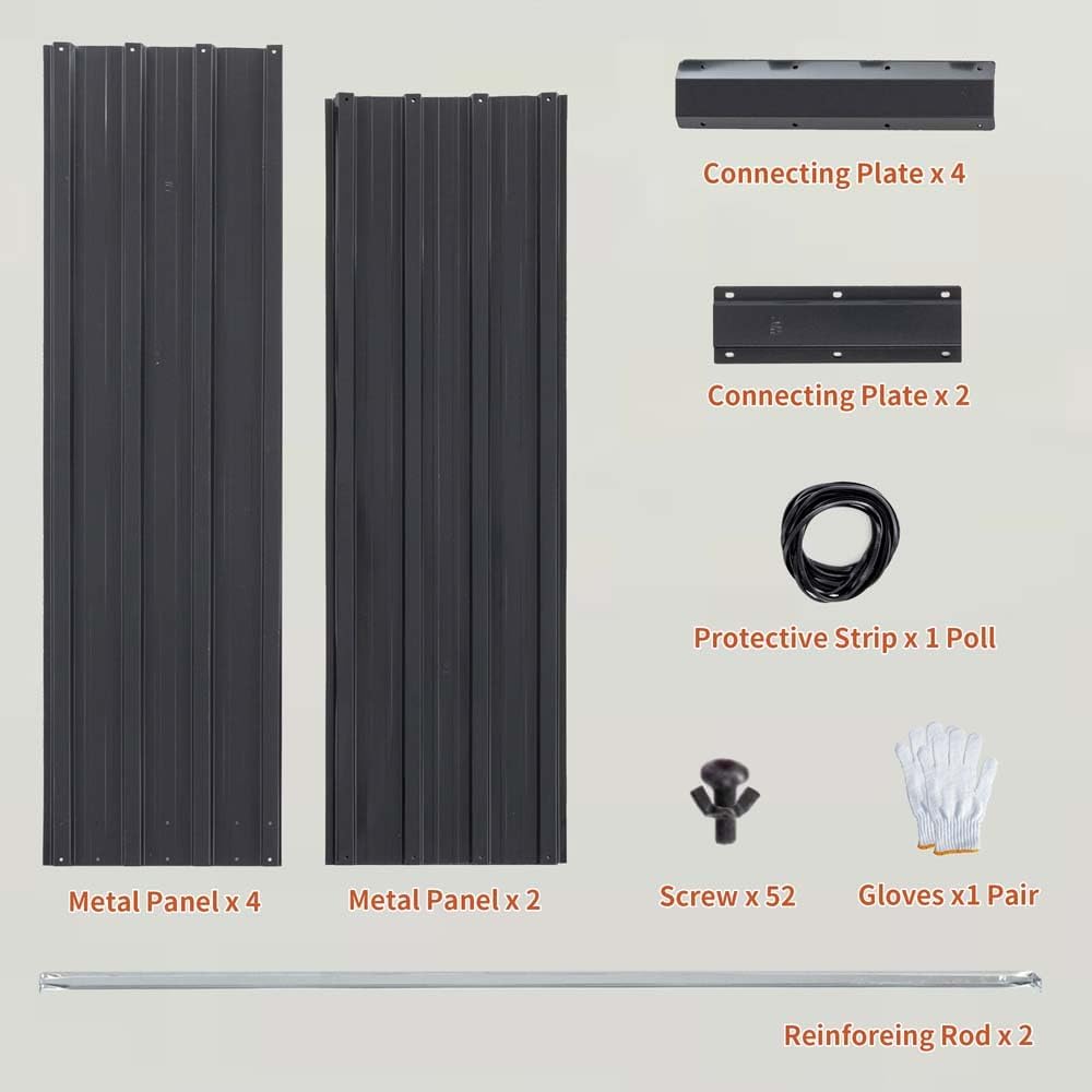 8x4x1 FT Galvanized Raised Garden Bed Kit,Tall Metal Planter Boxes with 8 Reinforcing Rods,Outdoor Patio Box Planter