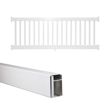Greenwich Porch and Deck Railing Kit - Vinyl Railing Kit for Decks, Porches, Balconies, and More, Versatile DIY