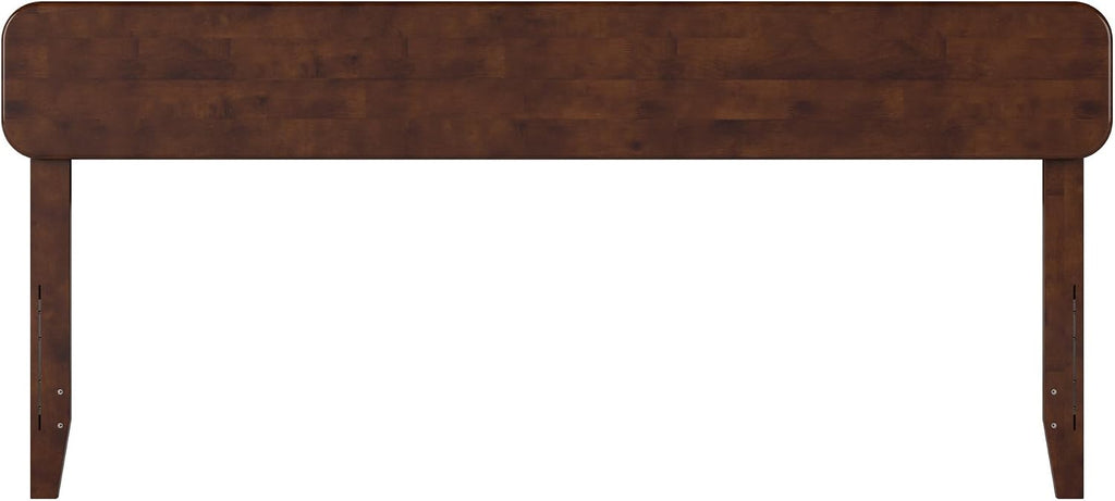 Adjustable Modern Round King Solid Wood Headboard, Walnut