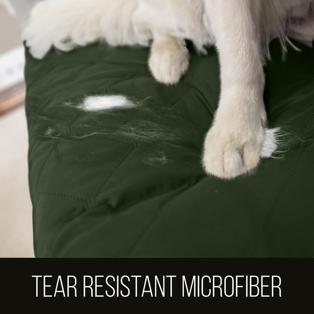 Couch Covers with Strap, Small Recliner, Hunter Green Sage