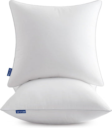 18x18 Inch Pillow Inserts with 100% Cotton Cover - Set of 2