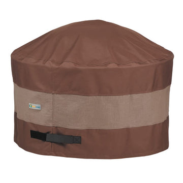 Ultimate Waterproof Round Fire Pit Cover, 48"DIA x 24"H, Mocha Cappuccino, Patio Furniture Covers