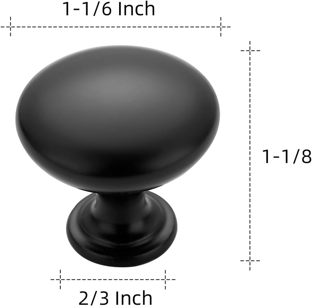 30 Pack Kitchen Cabinet Knobs and Pulls - Matte Black Zinc Drawer Handles Drawers