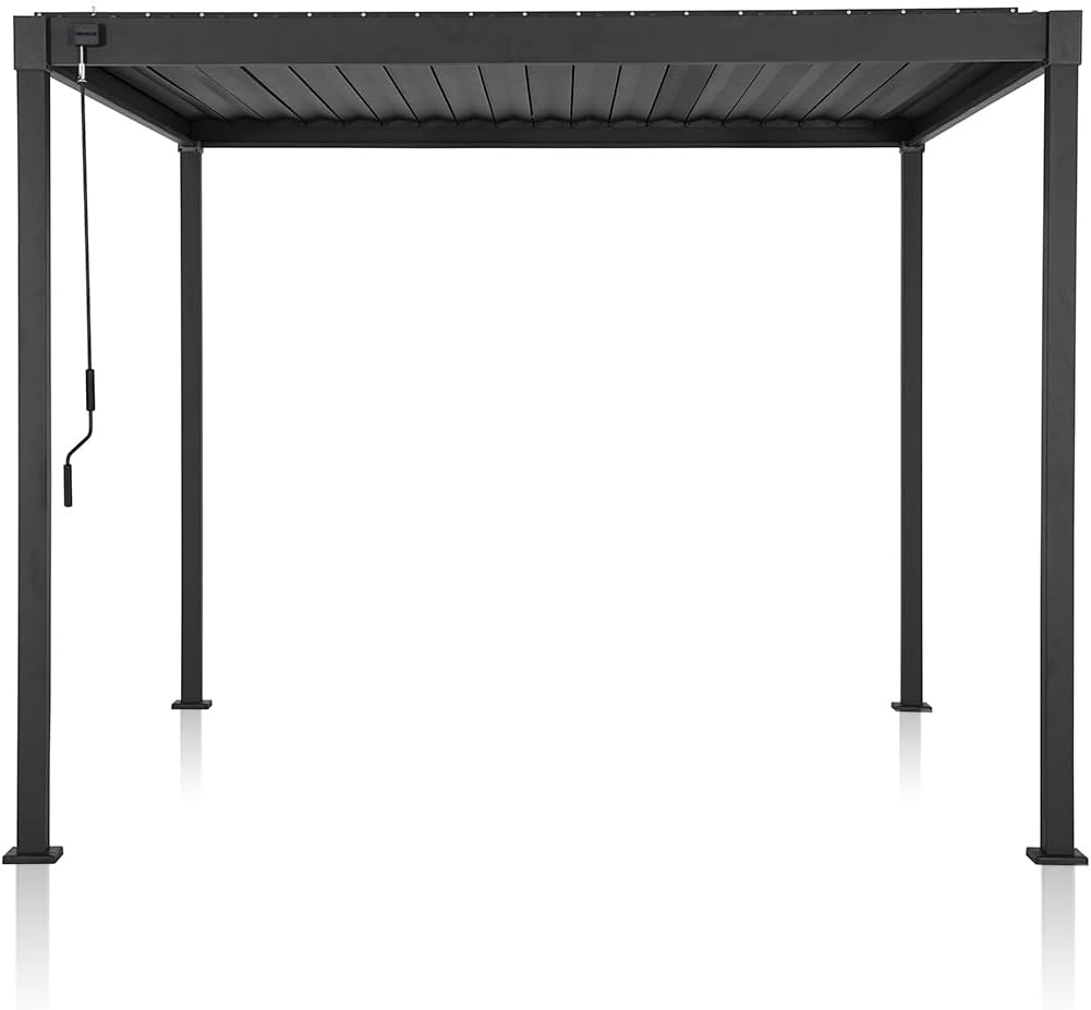 80S Louvered Pergola 10' x 10', Modern Style with Adjustable - Image 7