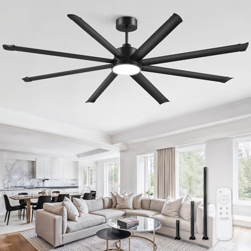ZMISHIBO 84 Inch Black Ceiling Fan