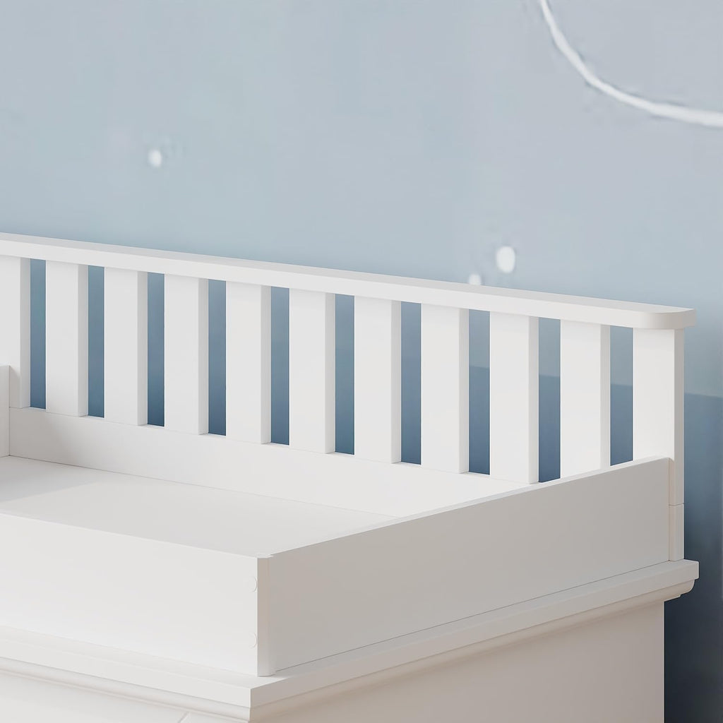56.5" Baby Dresser with Removable Changing Table Top, Large White Dresser with 7 Storage Drawers, Baby Changing