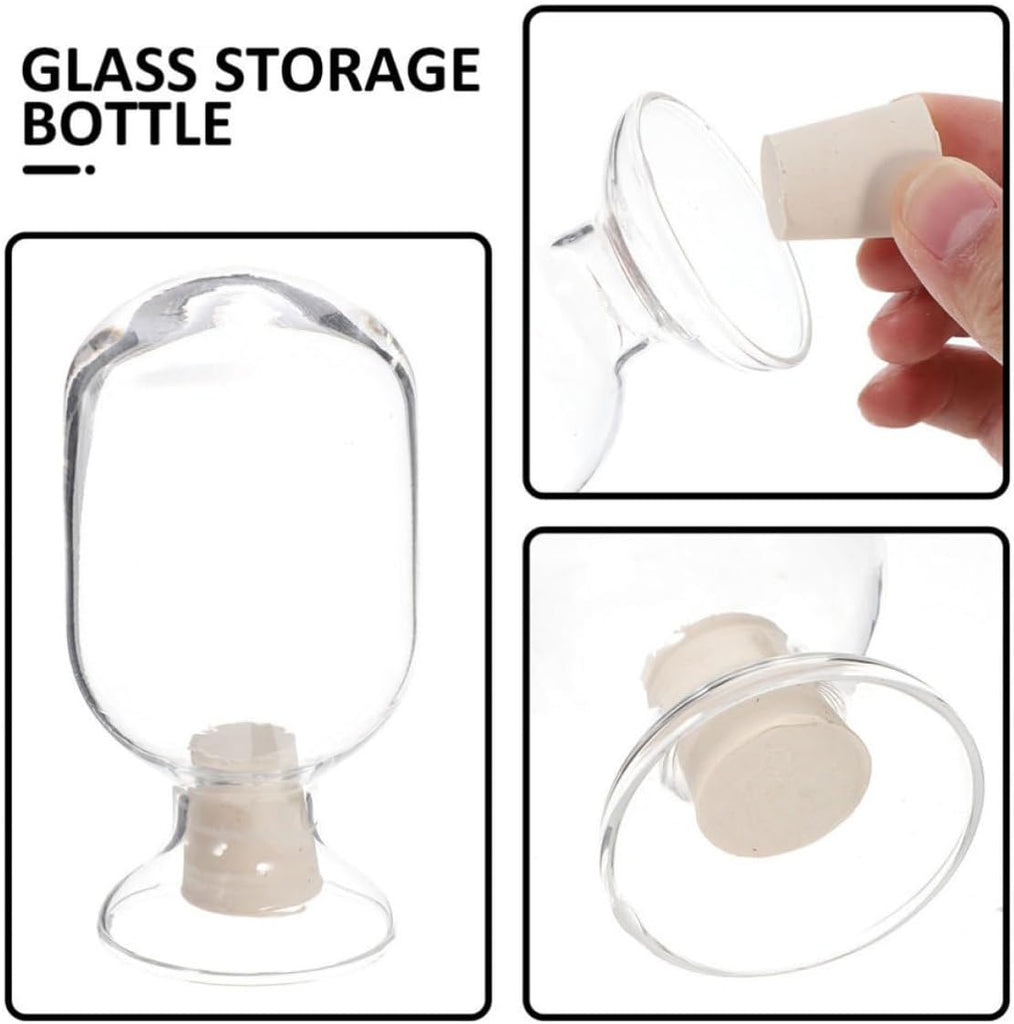 Glass Match Holder with Lid 250ml Storage Jar for Matches - Set of 3