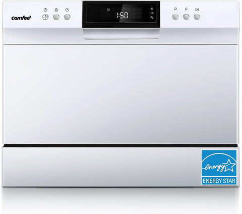 Portable Mini Dishwasher, Countertop, 6 Place Settings, with 8 Washing Programs, Speed, Baby-Care, E