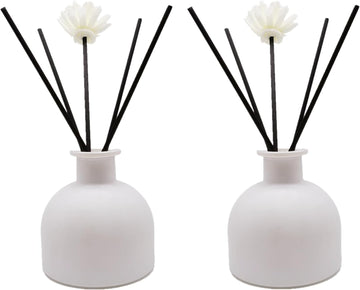 Perfume Reed Diffuser Bottle,Empty Glass Container 100ml Fragrance Accessories use with Black Sticks for DIY - Set of 2
