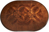 Traditional Round Wood Dining Table, Classic Chestnut Finish, 30.50" H x 84" W x 60" D, Intricate Pedestal Base